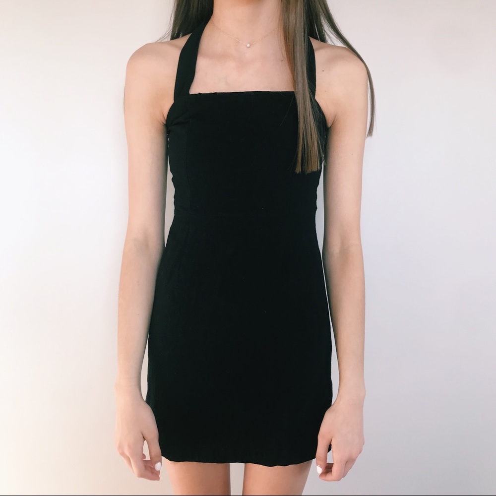 black mini dress